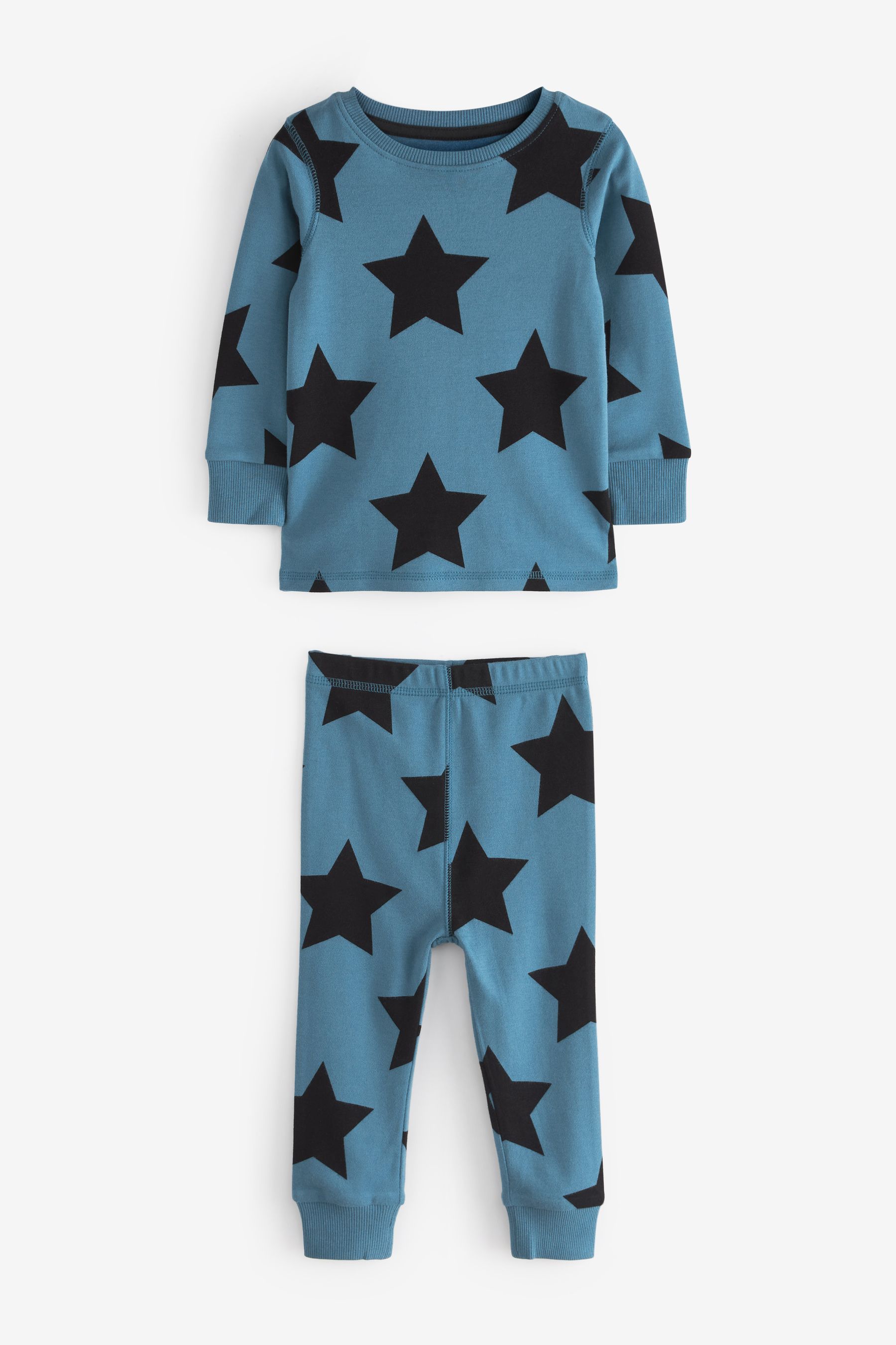 Buy Khaki Green Blue White Star Snuggle Pyjamas 3 Pack 9mths 12yrs from Next Luxembourg