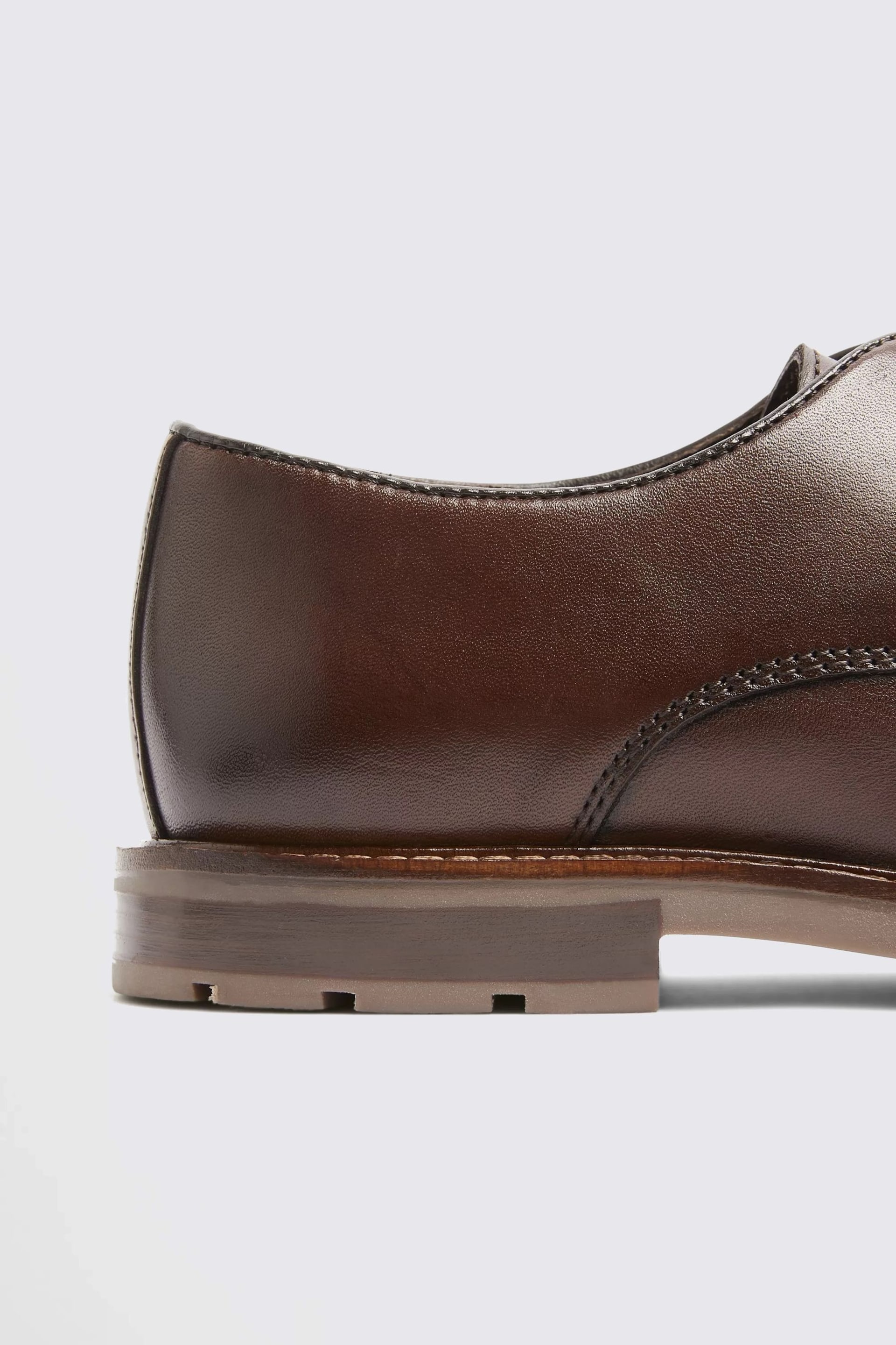 MOSS Brown Rogue Plain John Carter Derby Shoes - Image 4 of 4