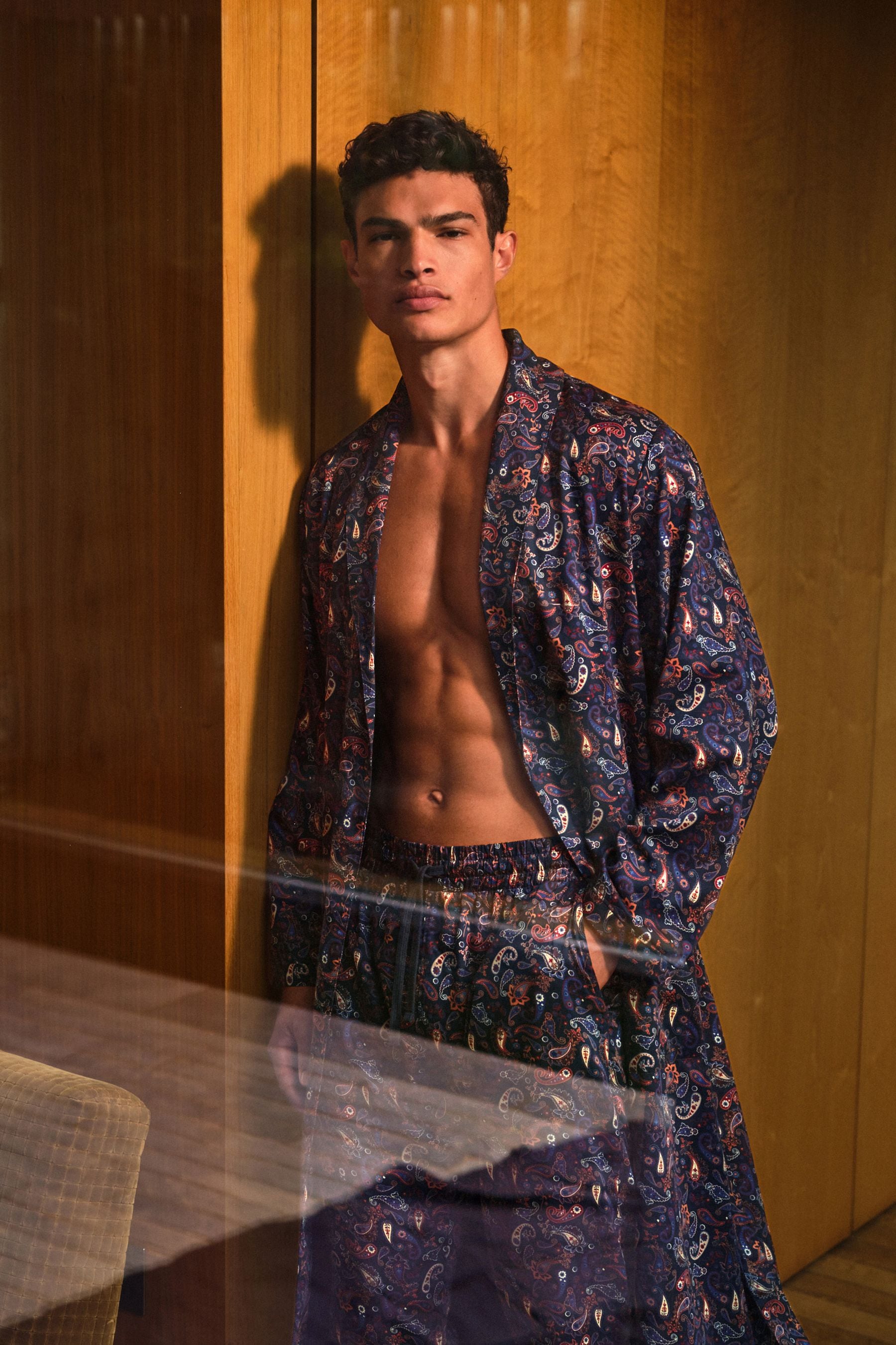 Buy Blue Paisley Signature Lightweight Dressing Gown from Next Luxembourg