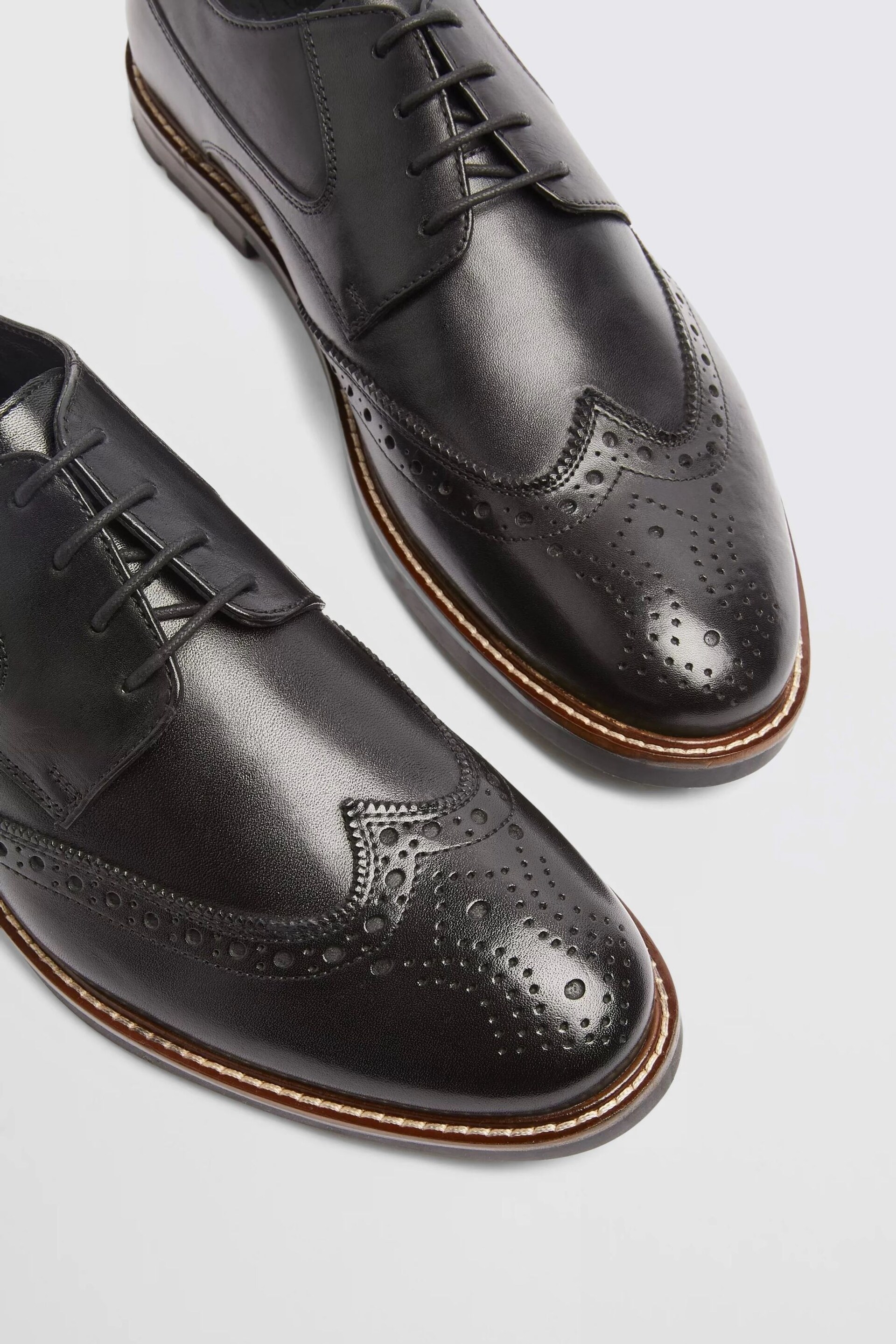 MOSS Black Rogue John Leo Derby Brogues - Image 3 of 4