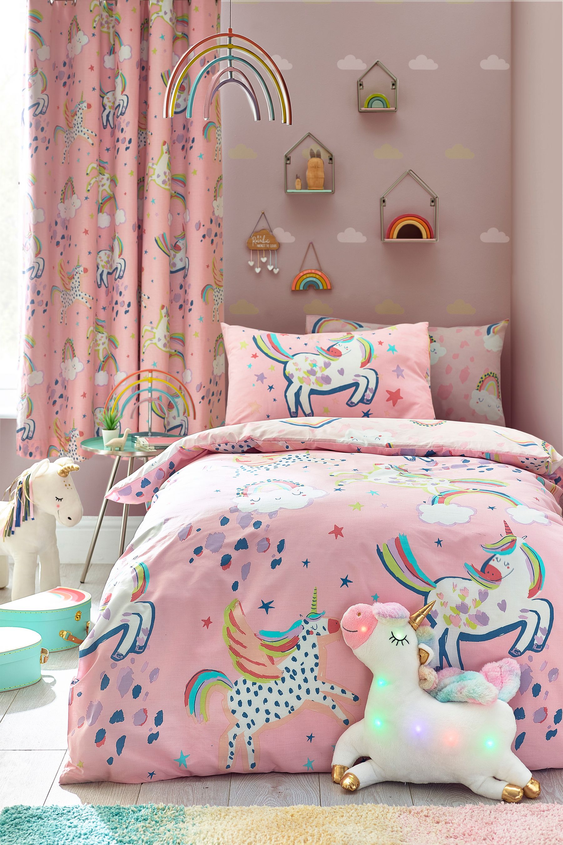 Unicorn bedding and curtains on sale