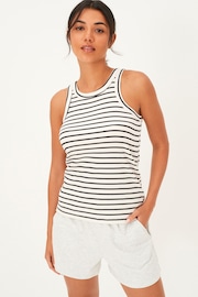 Black/White High Neck Ribbed Racer Vest Tops 2 Pack - Image 2 of 7