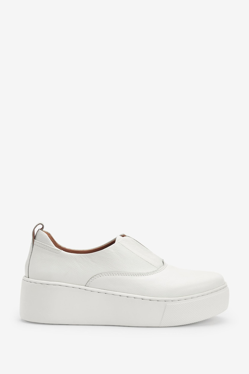 White Slip On Signature Forever Comfort® Leather Chunky Wedge Platform Trainers - Image 5 of 8