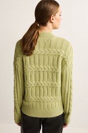 Green Cable Detail High Neck Jumper - Image 3 of 6