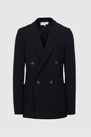 Reiss Navy Iria Double Breasted Wool Blend Suit Blazer - Image 2 of 5