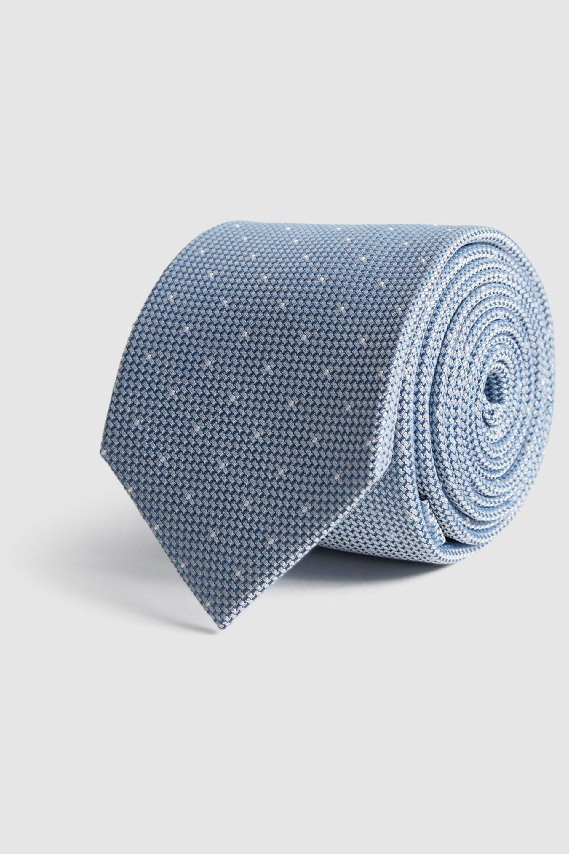 Reiss Airforce Blue Liam Polka Dot Tie - Image 1 of 4