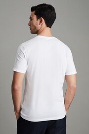 Reiss White Dayton Cotton V-Neck T-Shirt - Image 4 of 8