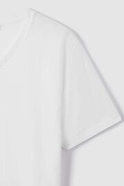 Reiss White Dayton Cotton V-Neck T-Shirt - Image 5 of 8