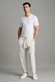 Reiss White Dayton Cotton V-Neck T-Shirt - Image 7 of 8