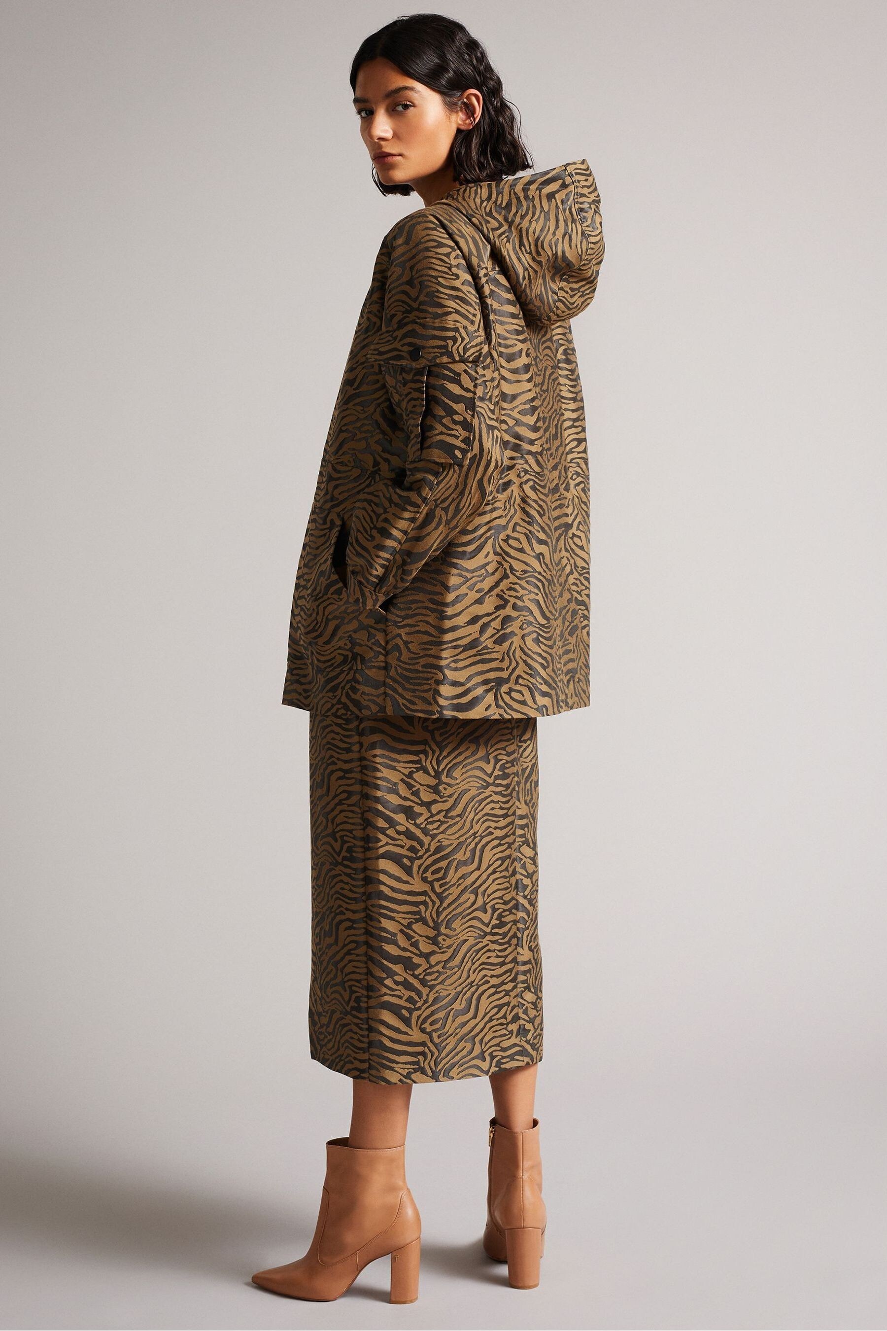 Buy Ted Baker Black Neina Sport Animal Jacquard Hooded Jacket from Next Luxembourg