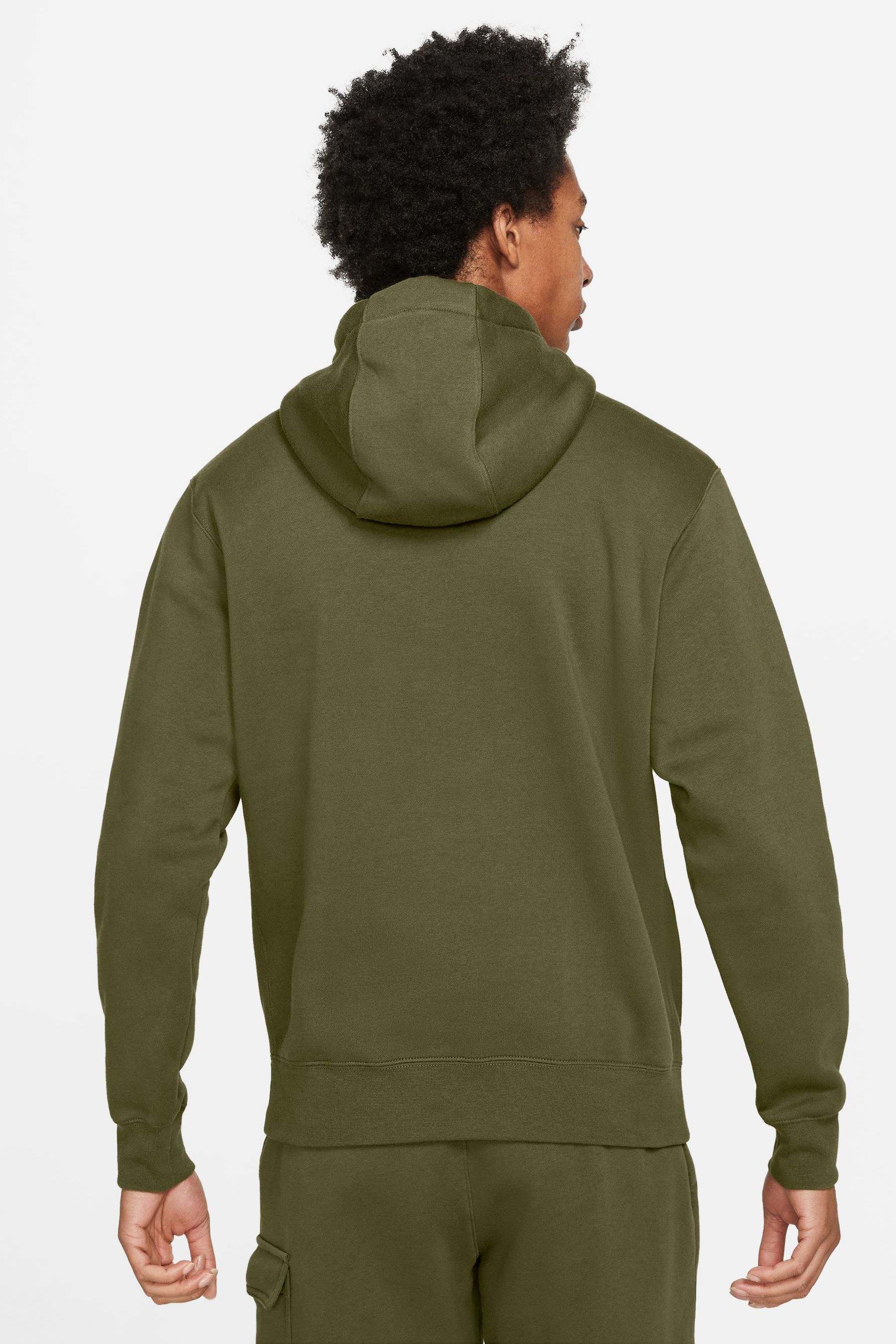 Buy Nike Olive Green Club Pullover Hoodie from Next Luxembourg