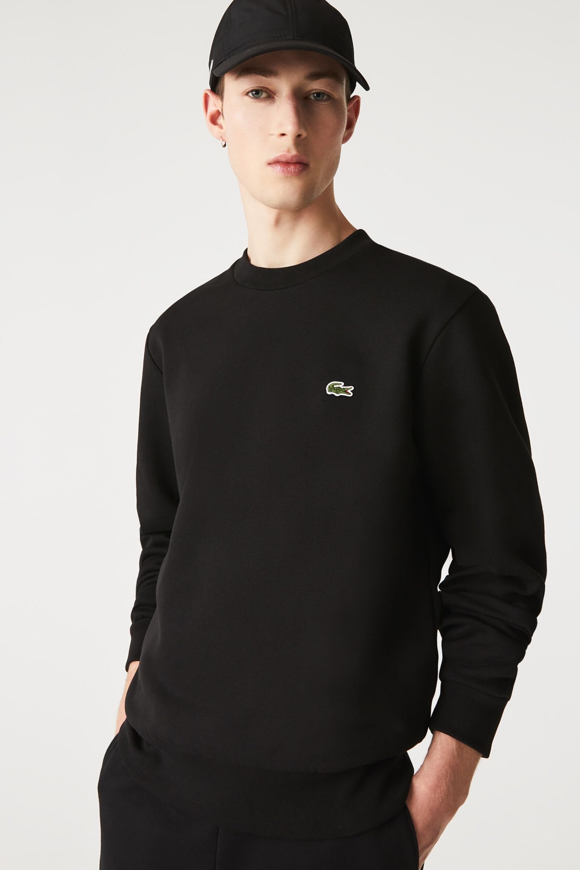 Lacoste Fleece Lined Crew-Neck Jumper - Image 1 of 5