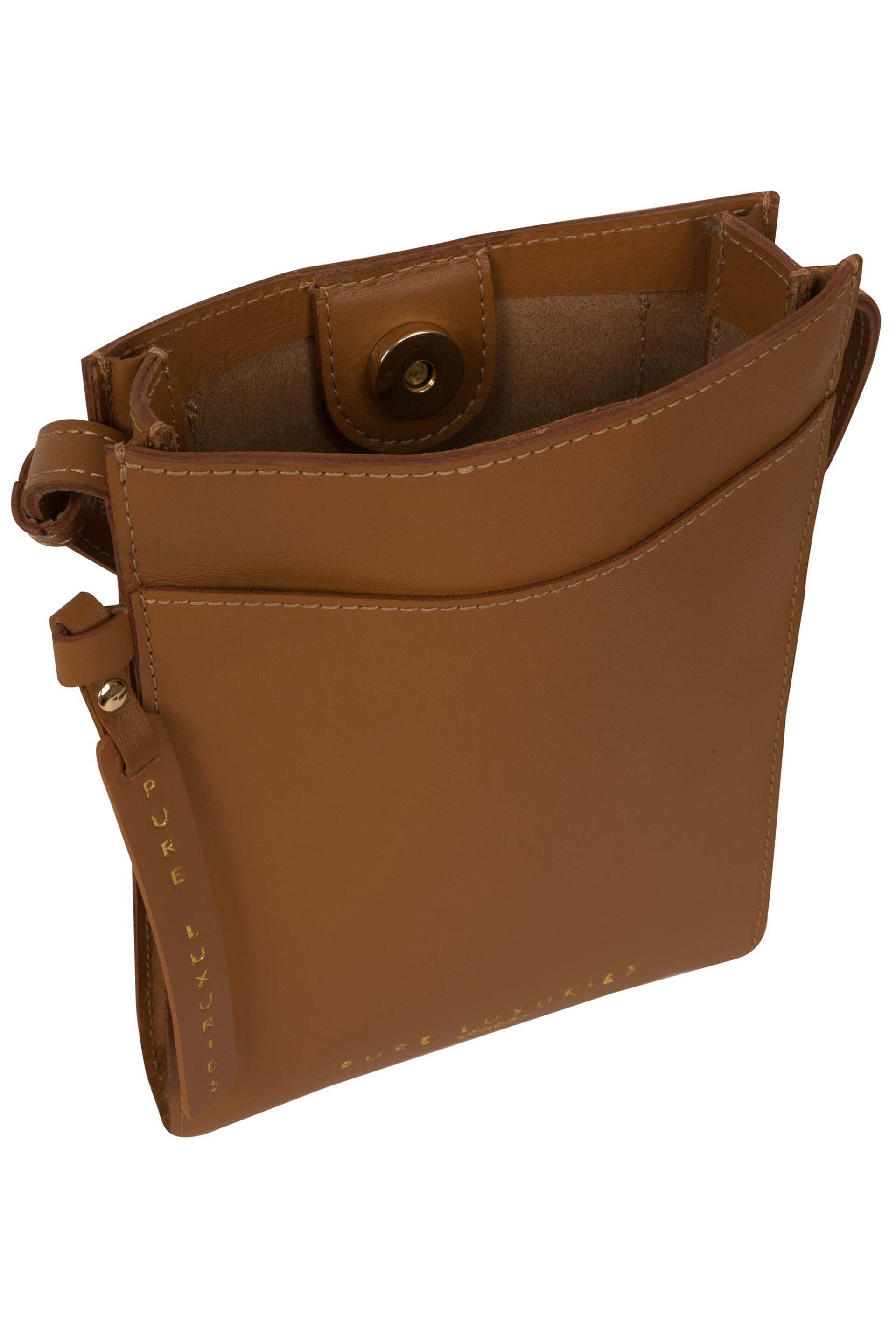 Pure Luxuries London Barton Vegetable Tanned Leather Cross-Body Phone Bag - Image 2 of 5