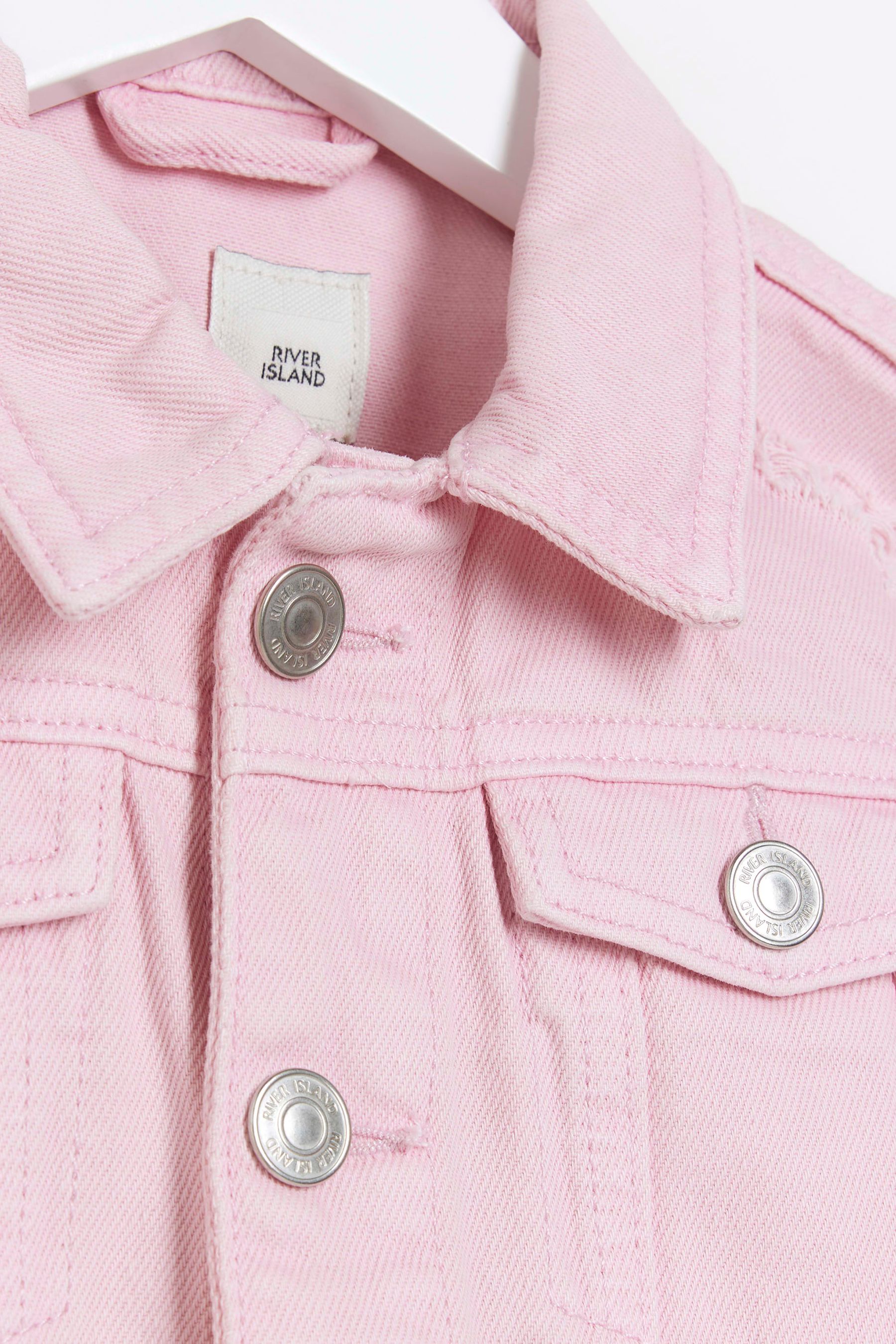 Buy River Island Girls Pink Boxy Denim Jacket from Next Luxembourg
