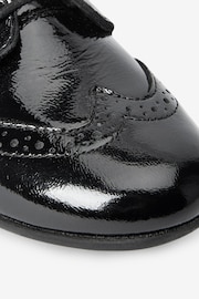 Black Patent Wide Fit (G) School Leather Lace-Up Brogues - Image 10 of 10