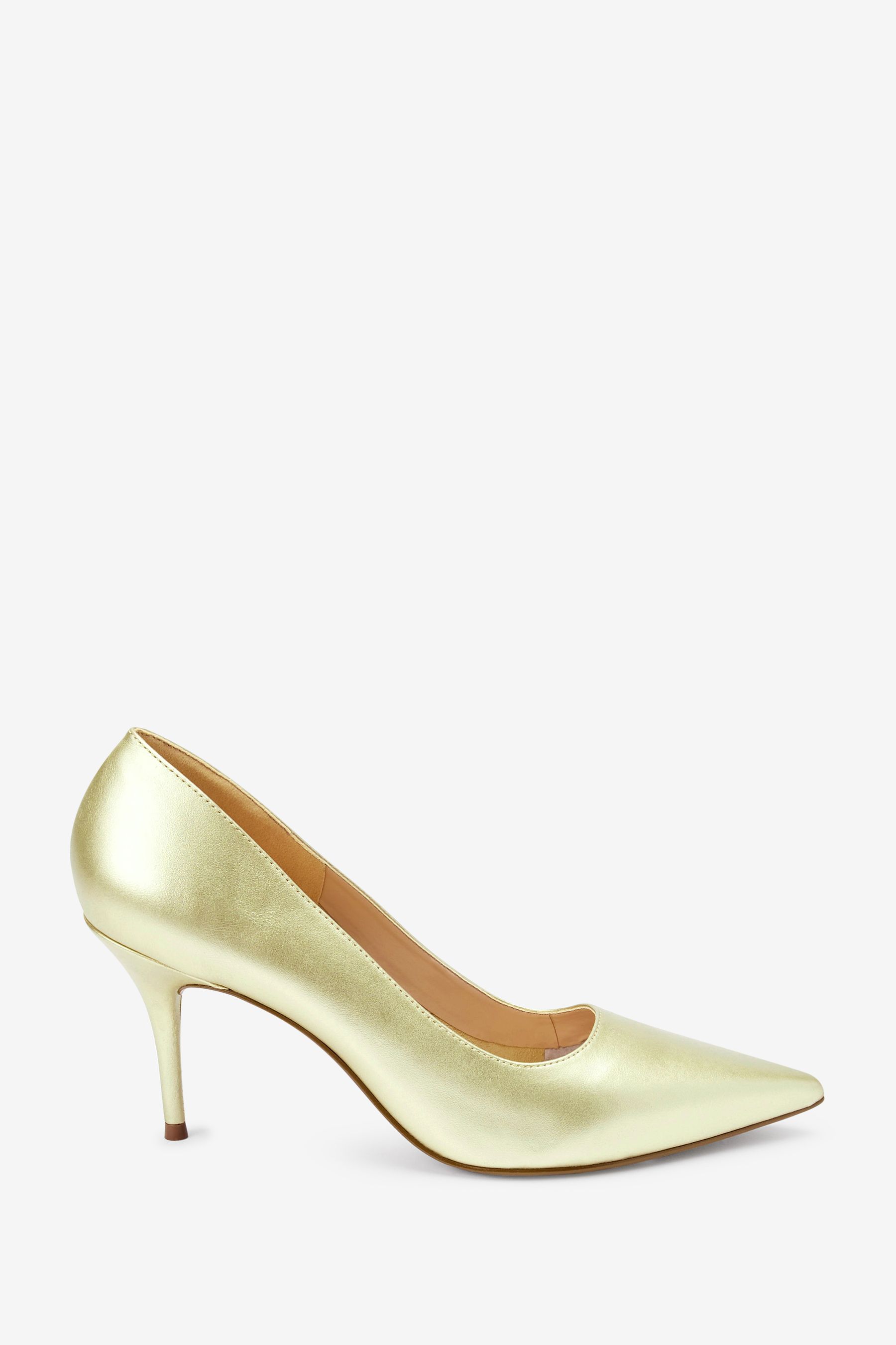 Buy Gold Regular Wide Fit Forever Comfort Leather Court Shoes from Next Luxembourg