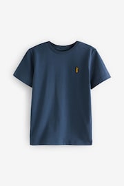 Navy Blue Stag Embroidered Short Sleeve T-Shirt (3-16yrs) - Image 1 of 3