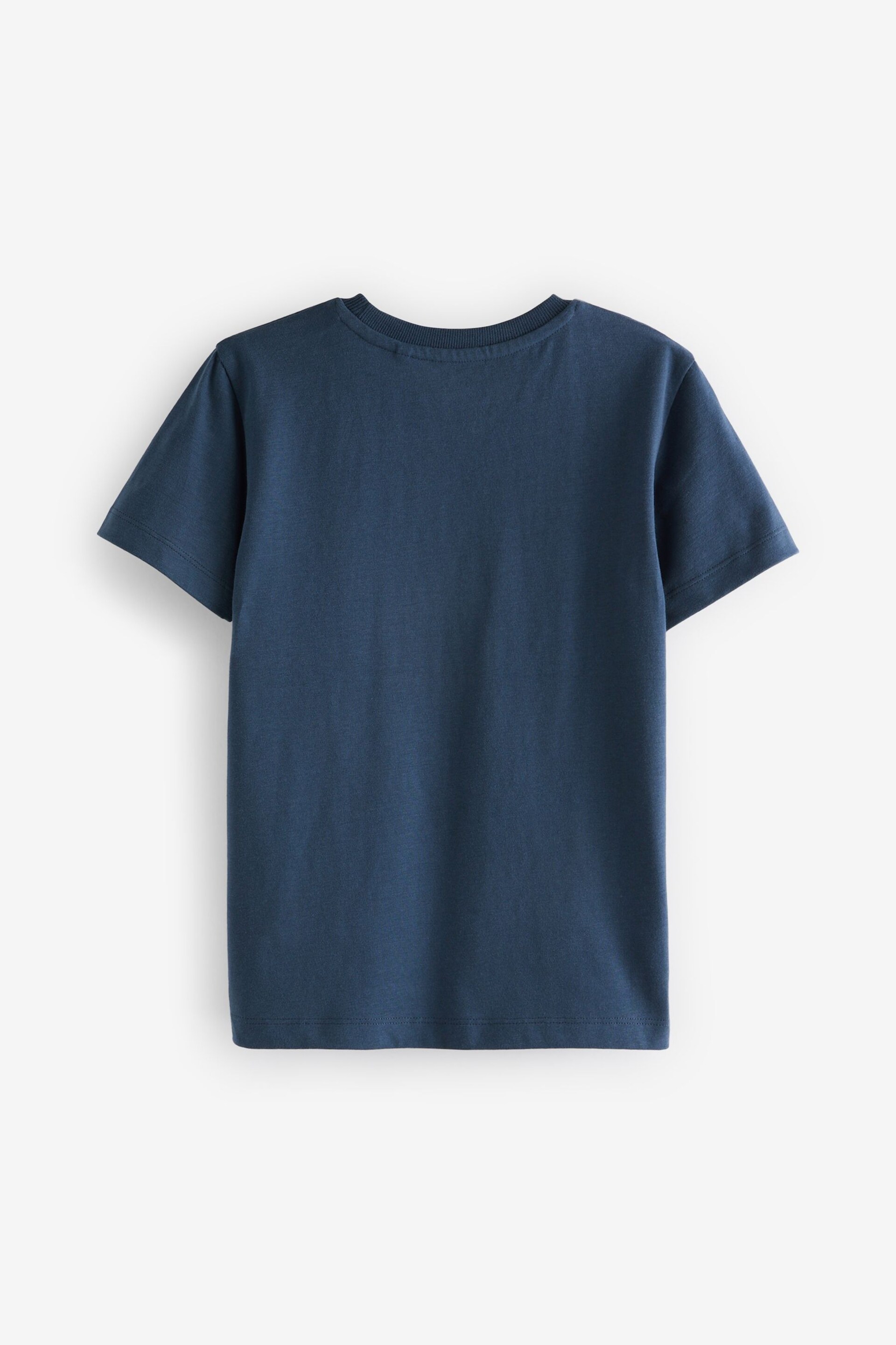 Navy Blue Stag Embroidered Short Sleeve T-Shirt (3-16yrs) - Image 2 of 3