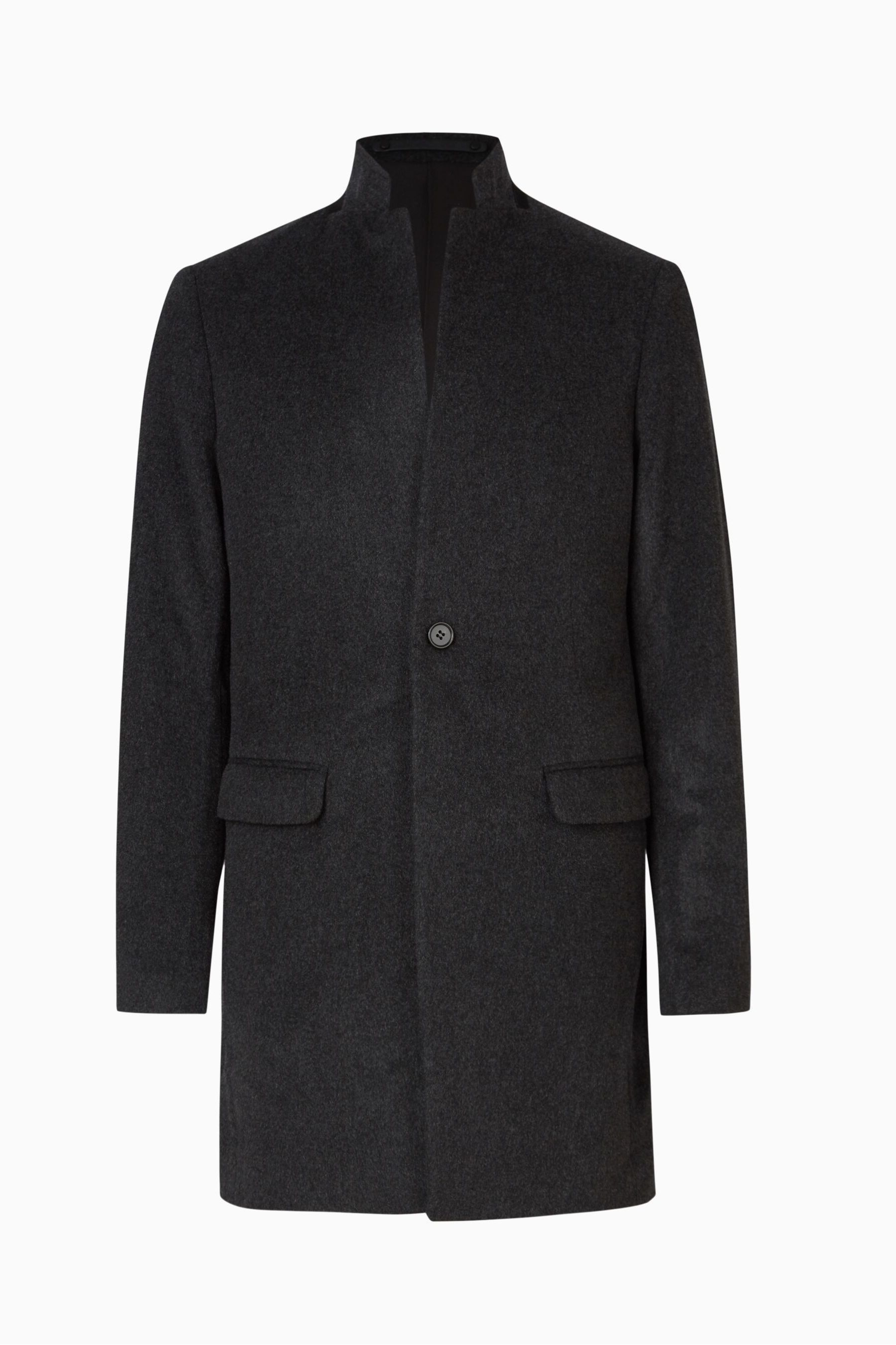 Buy AllSaints Grey Manor Wool Coat from Next Luxembourg