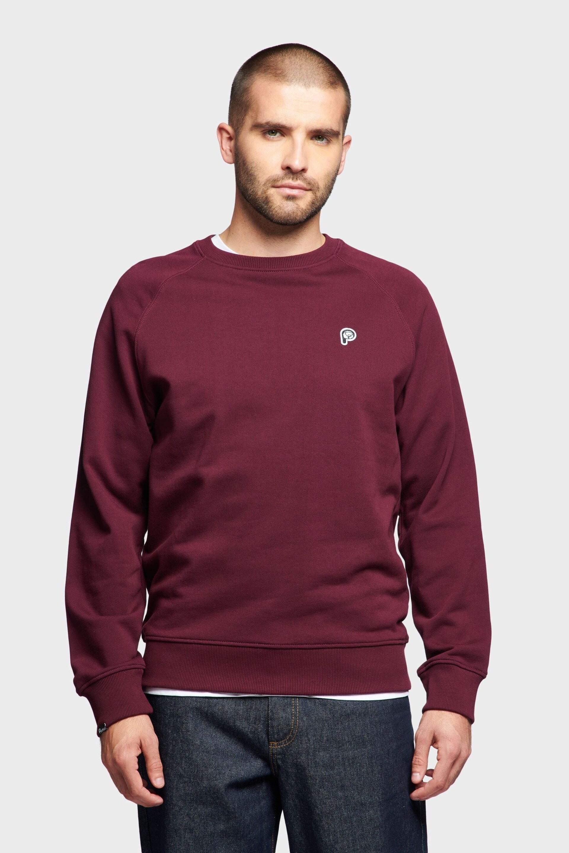 Penfield Burgundy Red Bear Chest Badge Crew Sweatshirt - Image 1 of 7