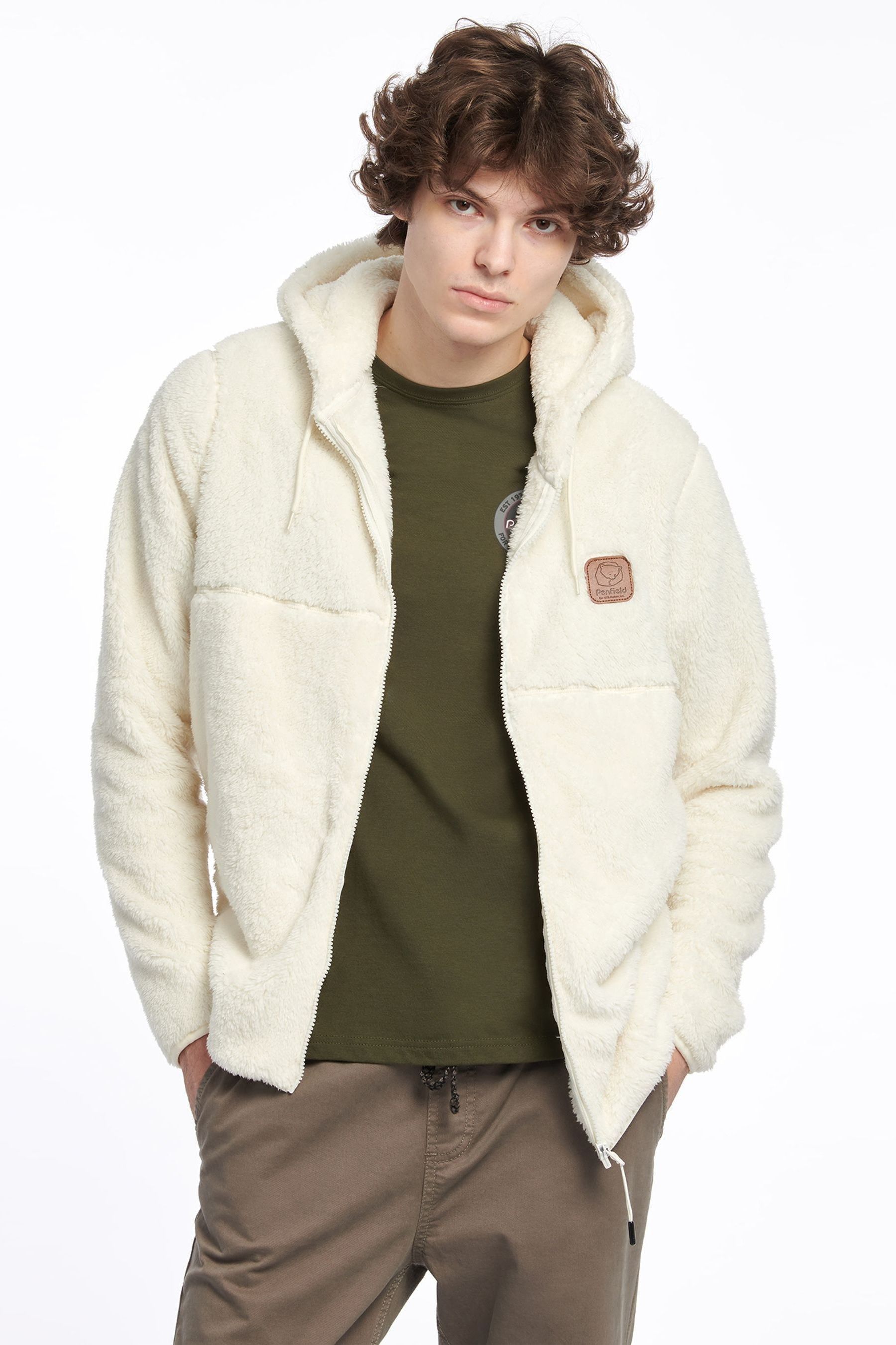 Buy Penfield White Teddy Zip Through Sweatshirt from Next Luxembourg
