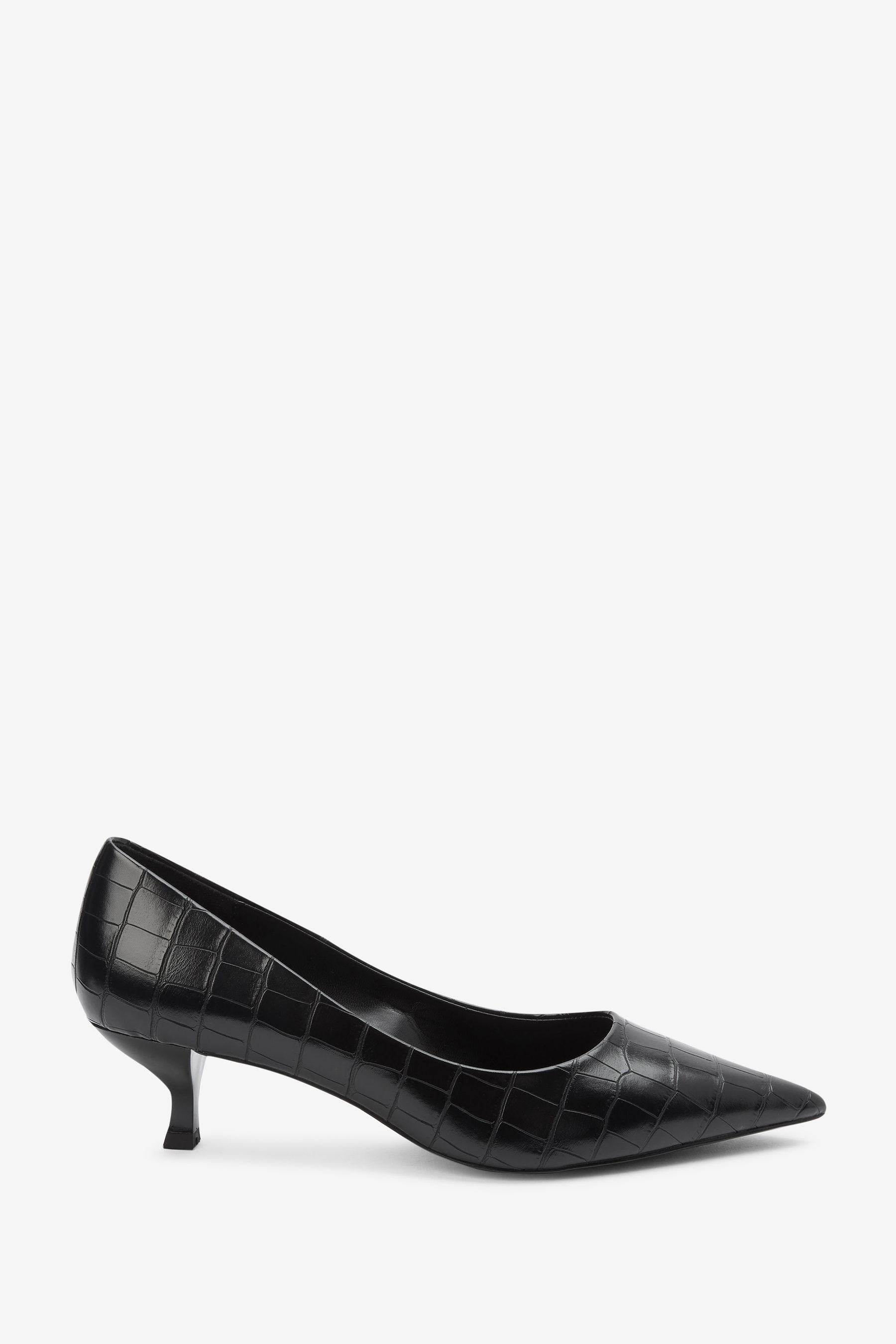 Black Regular Wide Fit Forever Comfort Kitten Heel Court Shoes