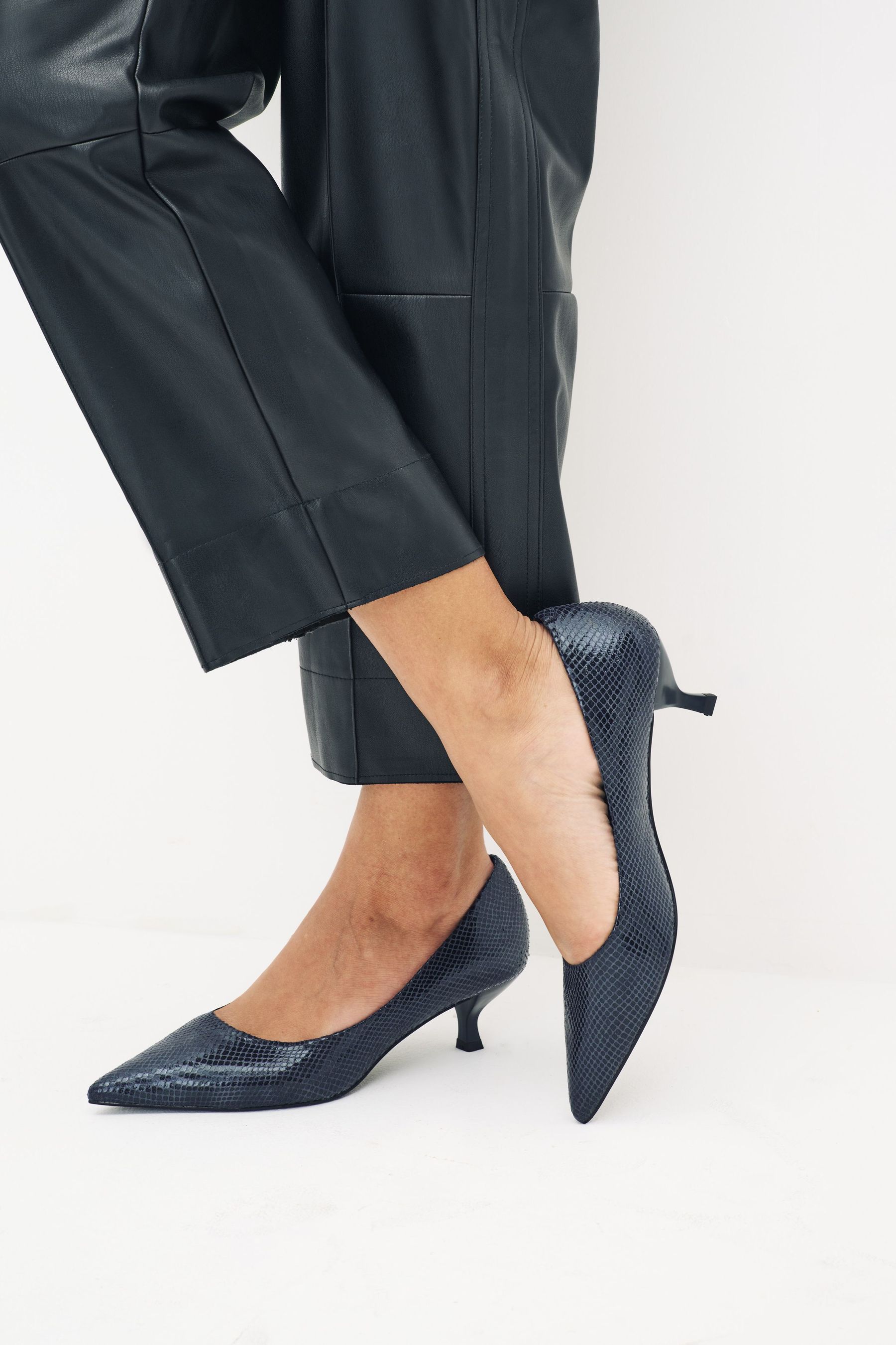 Buy Navy Regular Wide Fit Forever Comfort Kitten Heel Court Shoes from Next Luxembourg