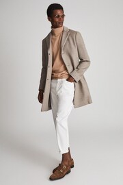 Reiss Natural Gable Wool Blend Epsom Overcoat - Image 1 of 5