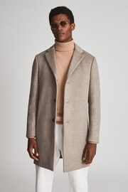 Reiss Natural Gable Wool Blend Epsom Overcoat - Image 4 of 5
