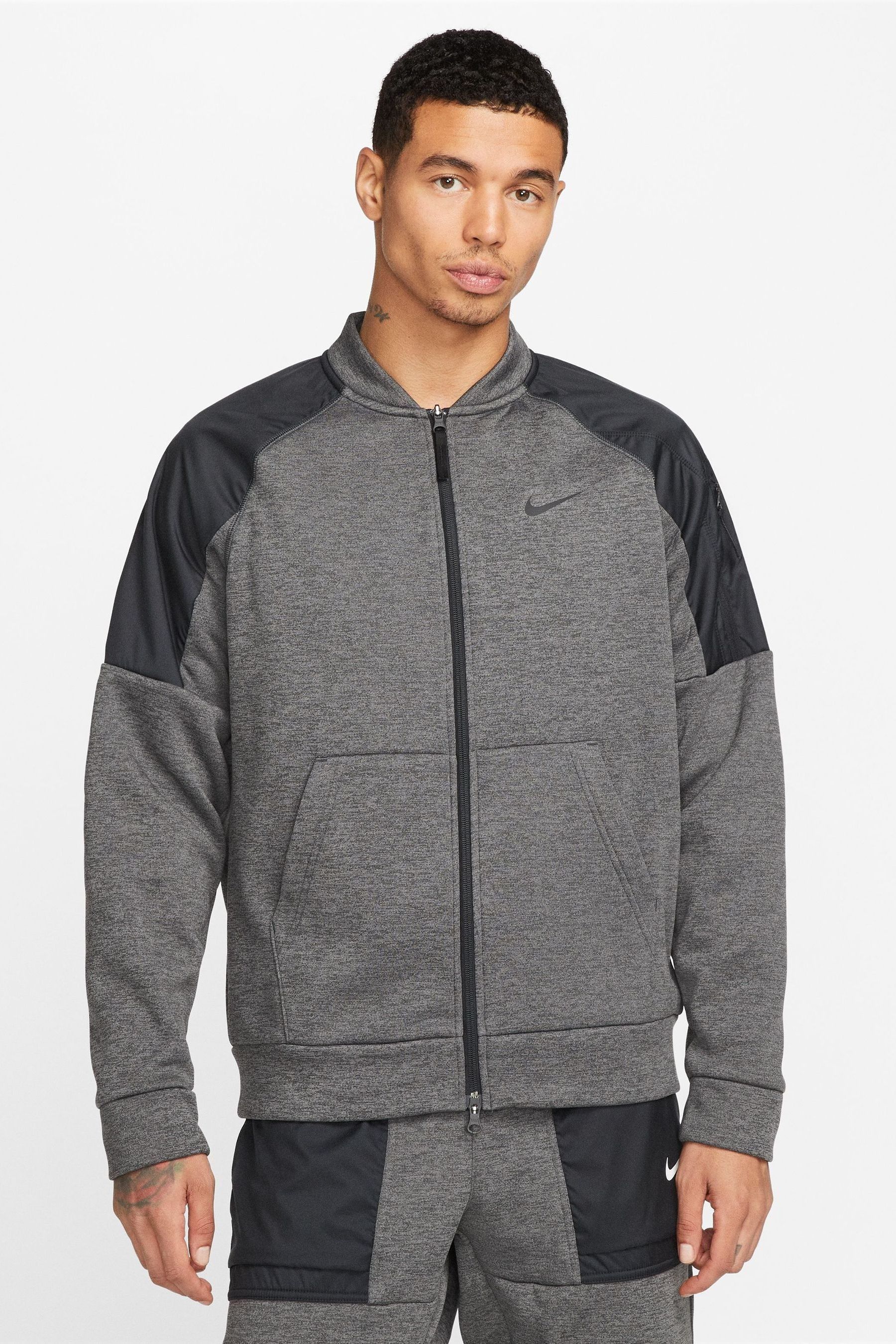 Nike grey bomber jacket shop