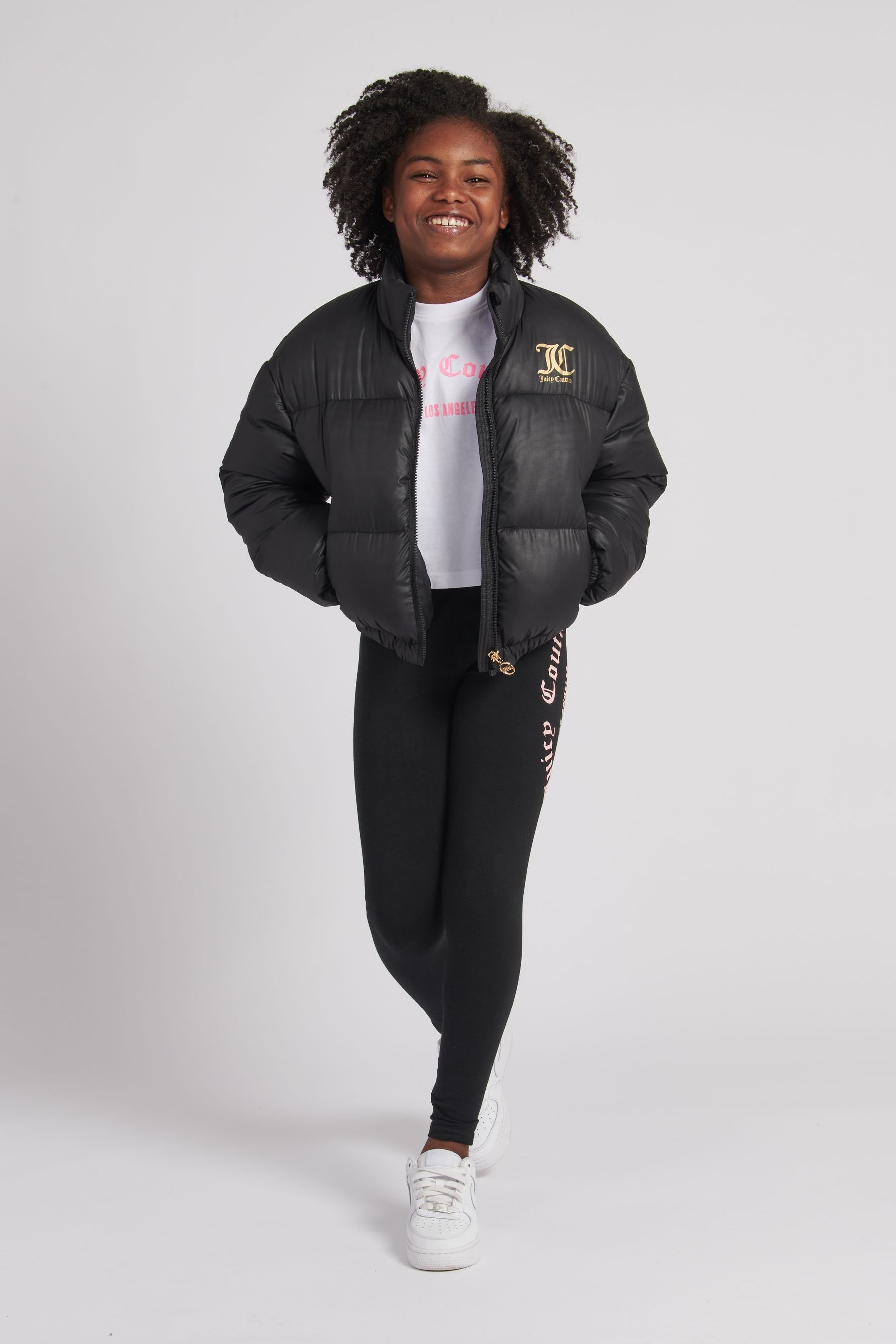 Buy Juicy Couture Black Funnel Neck Puffer Jacket from Next Australia