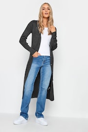 Long Tall Sally Grey Longline Ribbed Button Cardigan - Image 1 of 4