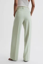 Reiss Green Naomi Wide Leg Wool Blend Trousers - Image 4 of 5