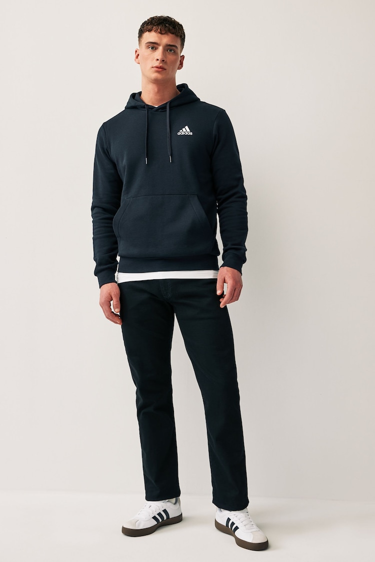 adidas Black Essential Fleece Hoodie - Image 2 of 5