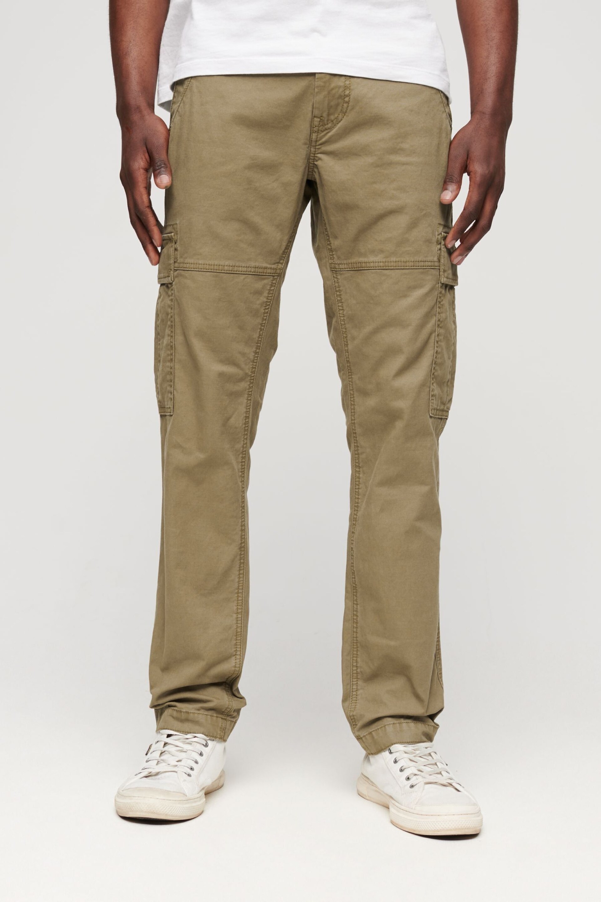 Superdry Khaki Green Core Cargo Utility Cargo Trousers - Image 1 of 6