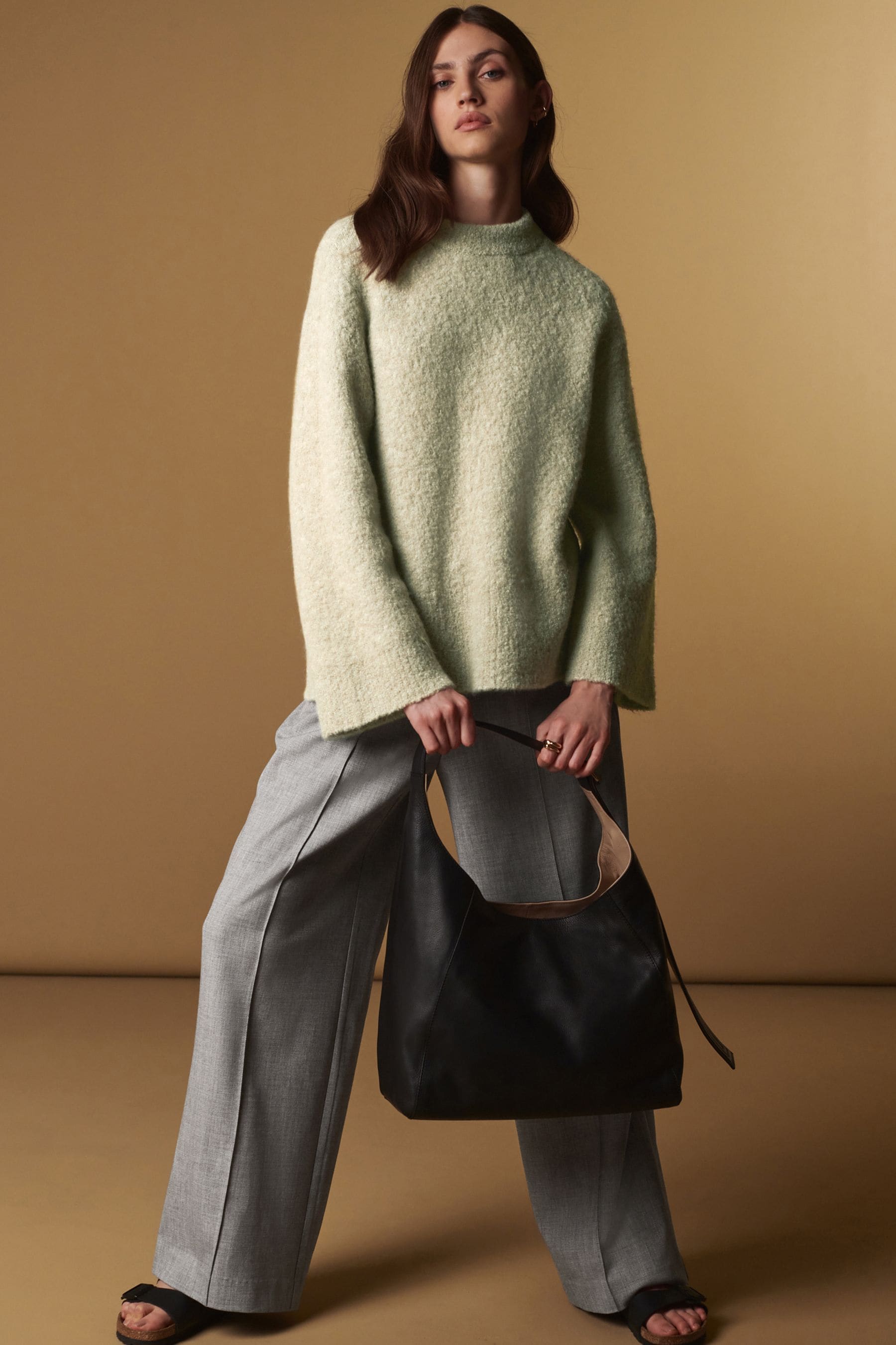 Buy Sage Green Premium Boucle Longline Jumper from Next Luxembourg