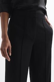 Reiss Black Aleah Petite Pull On Wide Leg Trousers - Image 1 of 7