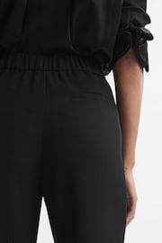 Reiss Black Aleah Petite Pull On Wide Leg Trousers - Image 4 of 7