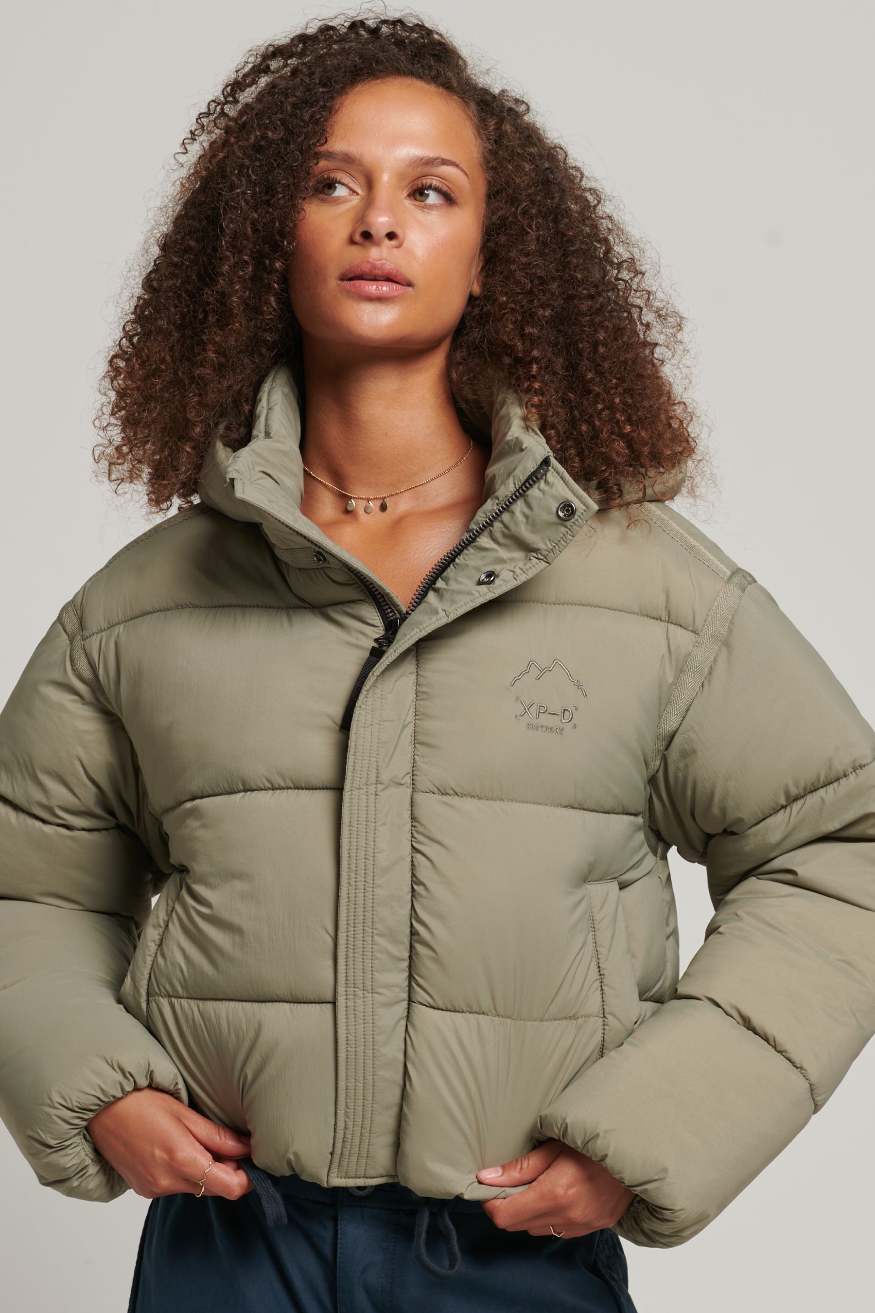 Buy Superdry Green Cropped Cocoon Puffer Jacket from Next Luxembourg