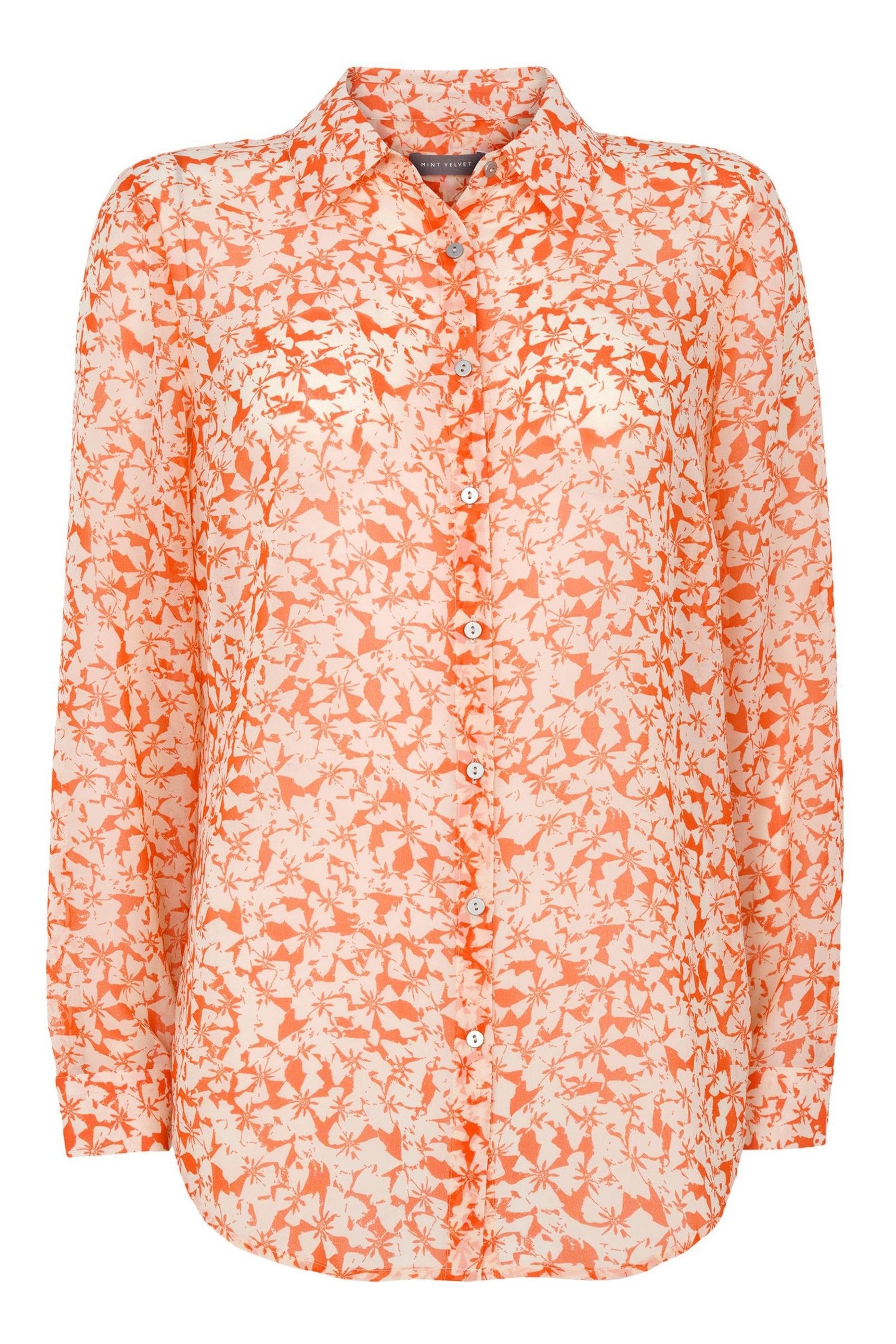 Mint velvet orange spot print shirt dress online