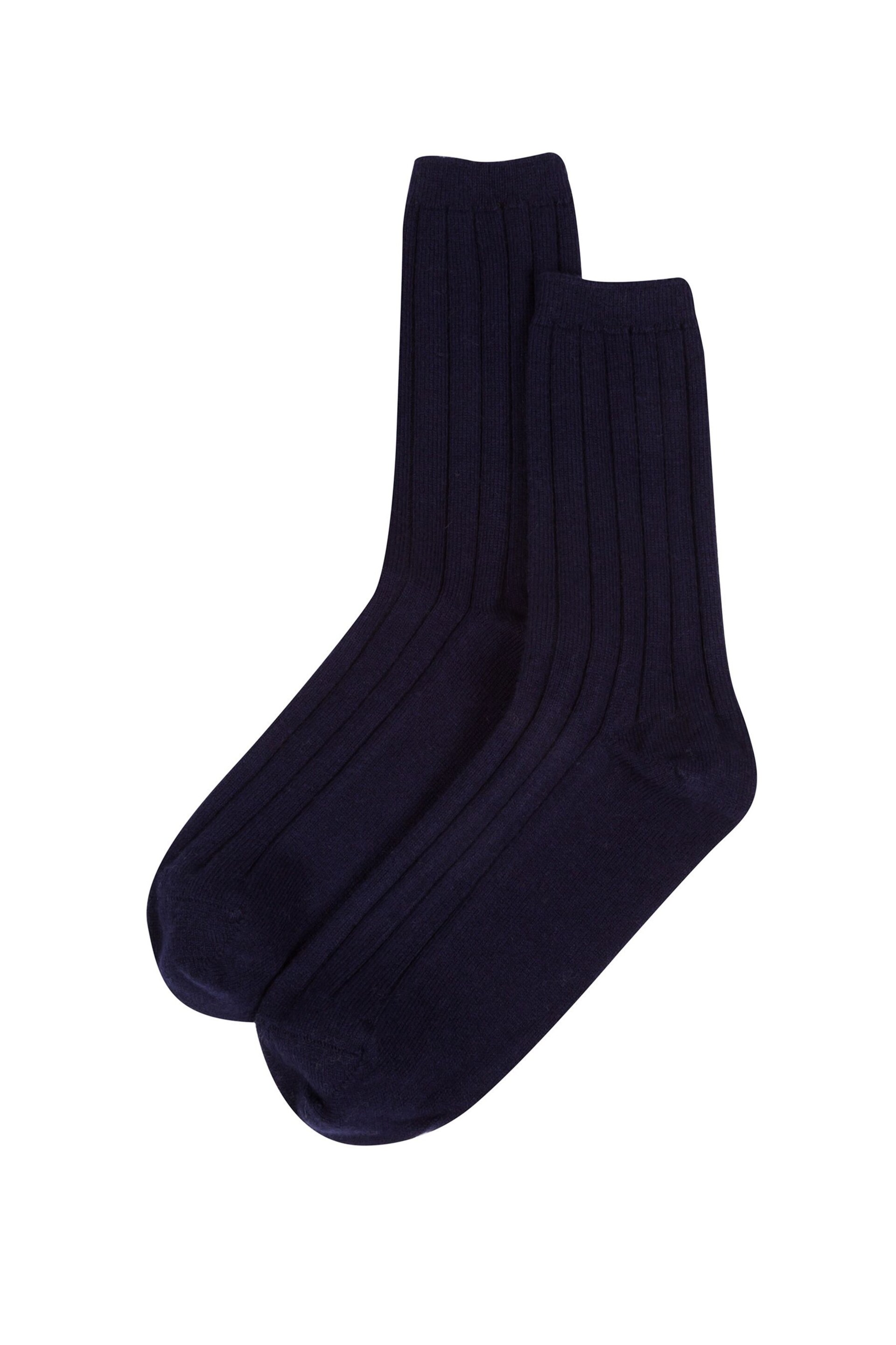 Pure Luxuries London Dalton Cashmere & Merino Wool Ribbed Socks - Image 1 of 3