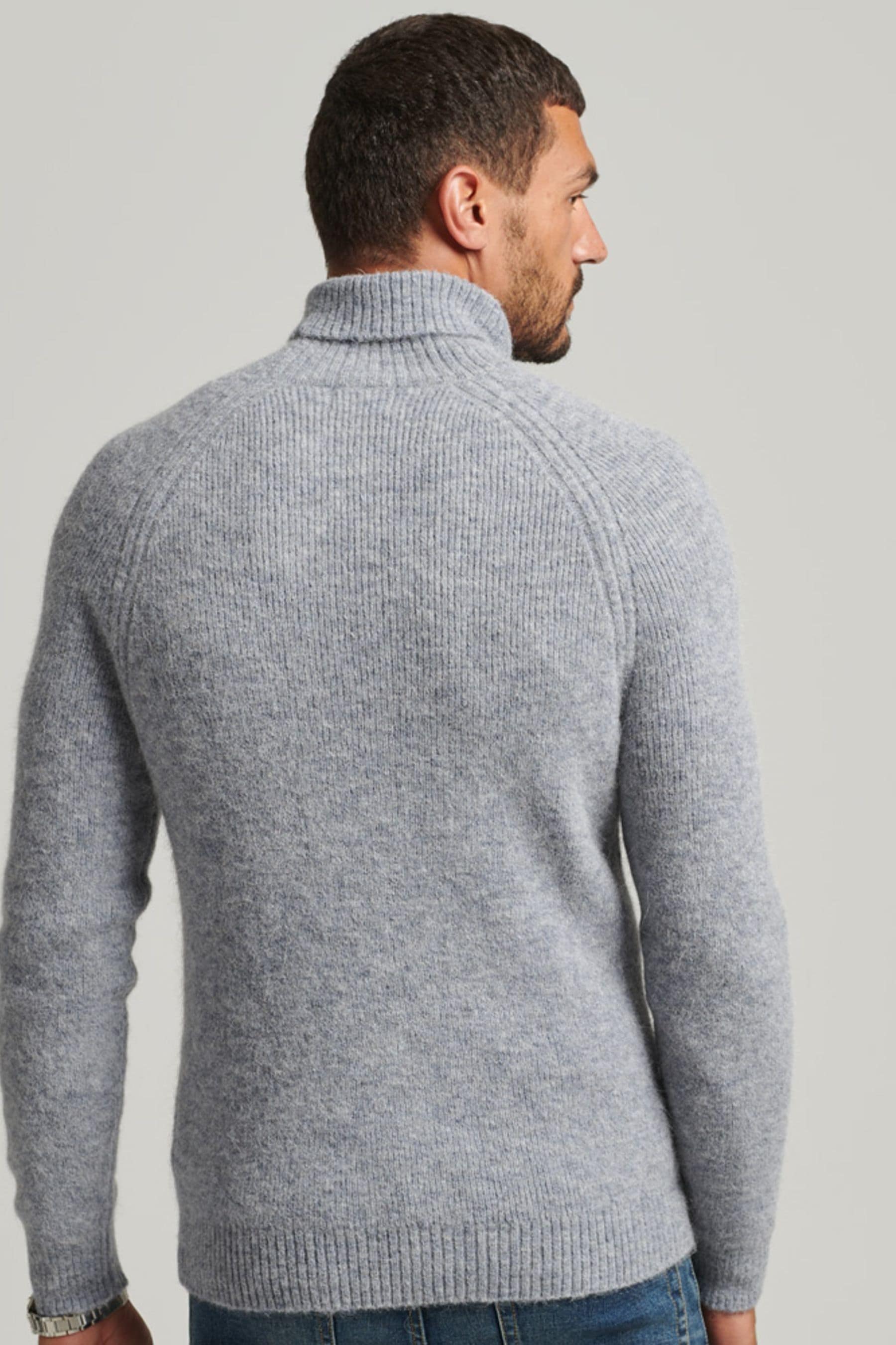 Buy Superdry Grey Alpaca Chunky Roll Neck Jumper from Next Oman