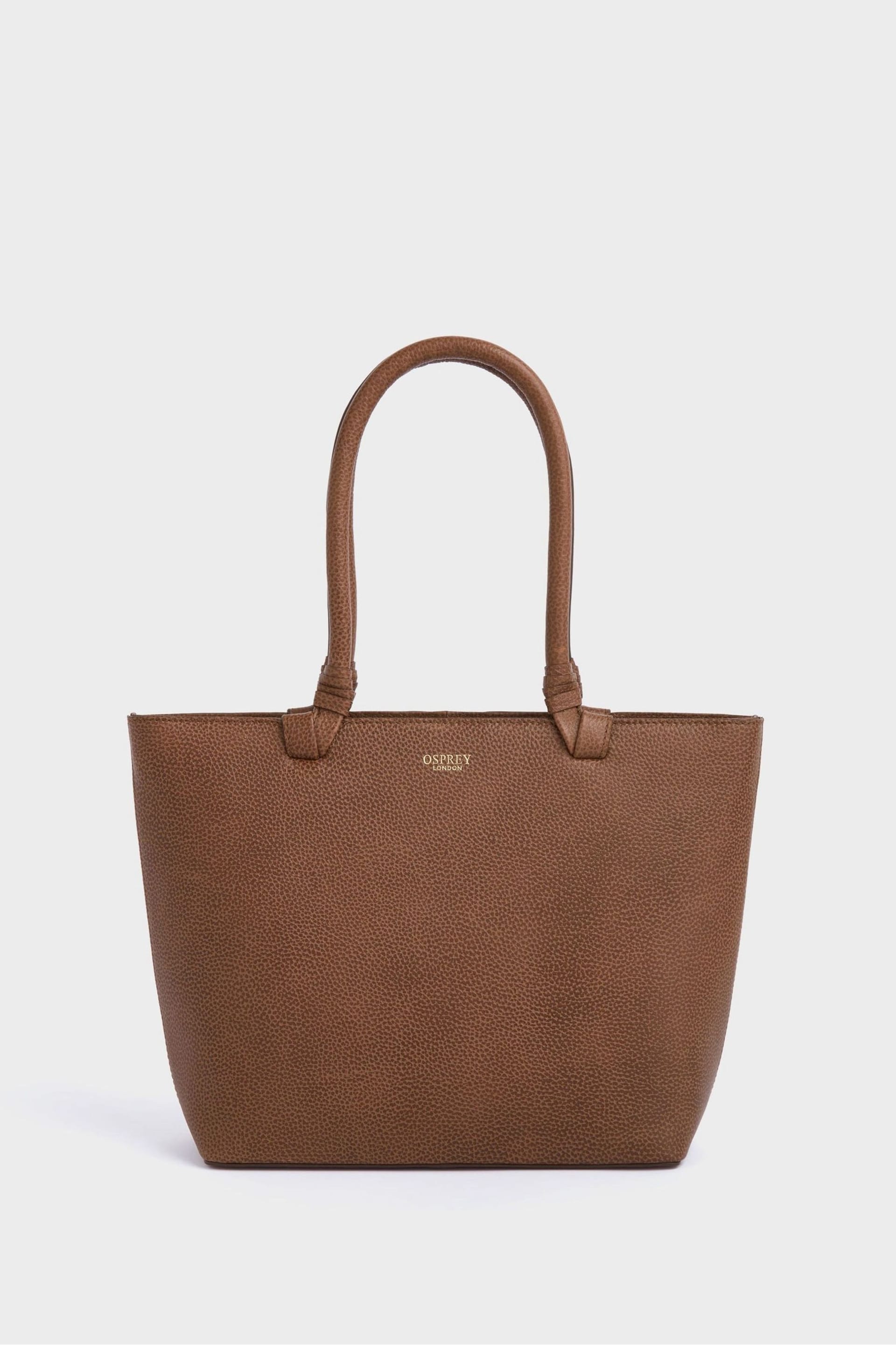 OSPREY LONDON Tan The Collier Leather Shoulder Tote Bag - Image 1 of 5