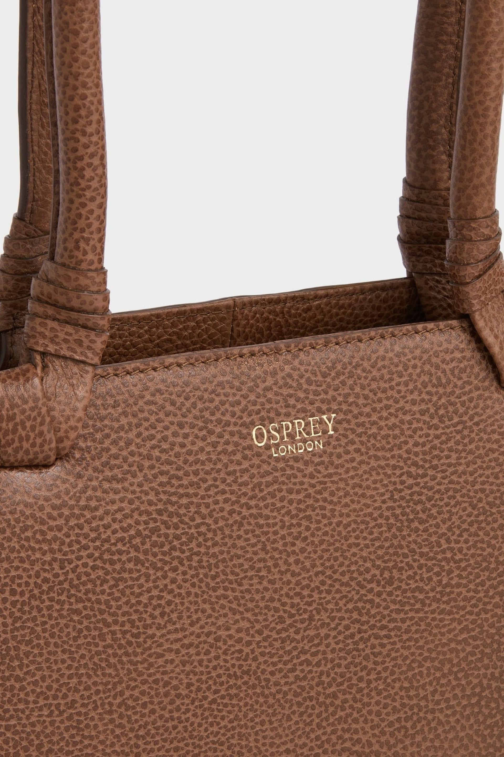 OSPREY LONDON Tan The Collier Leather Shoulder Tote Bag - Image 5 of 5