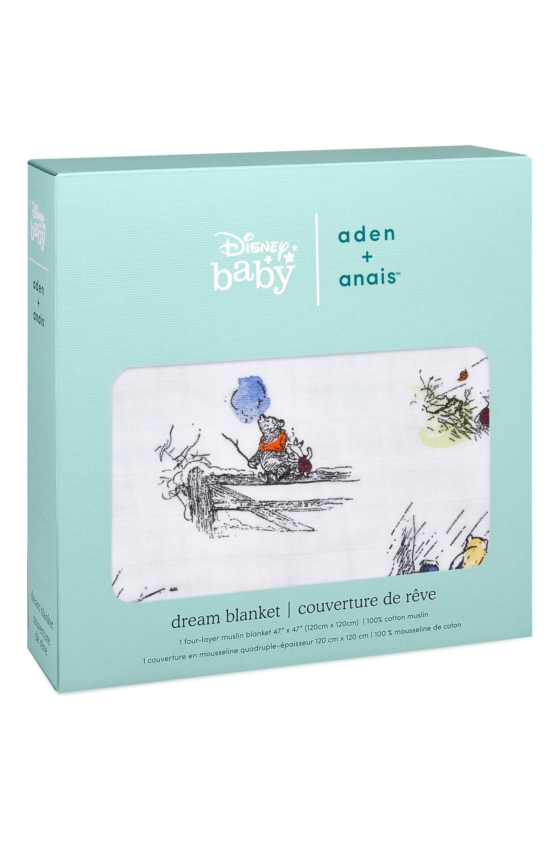 Buy aden anais White Dream Cotton Muslin Winnie The Pooh Blanket from Next Luxembourg