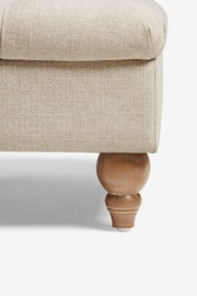 Buttoned Tweedy Plain Light Natural Albury Large with Storage Footstool - Image 6 of 9