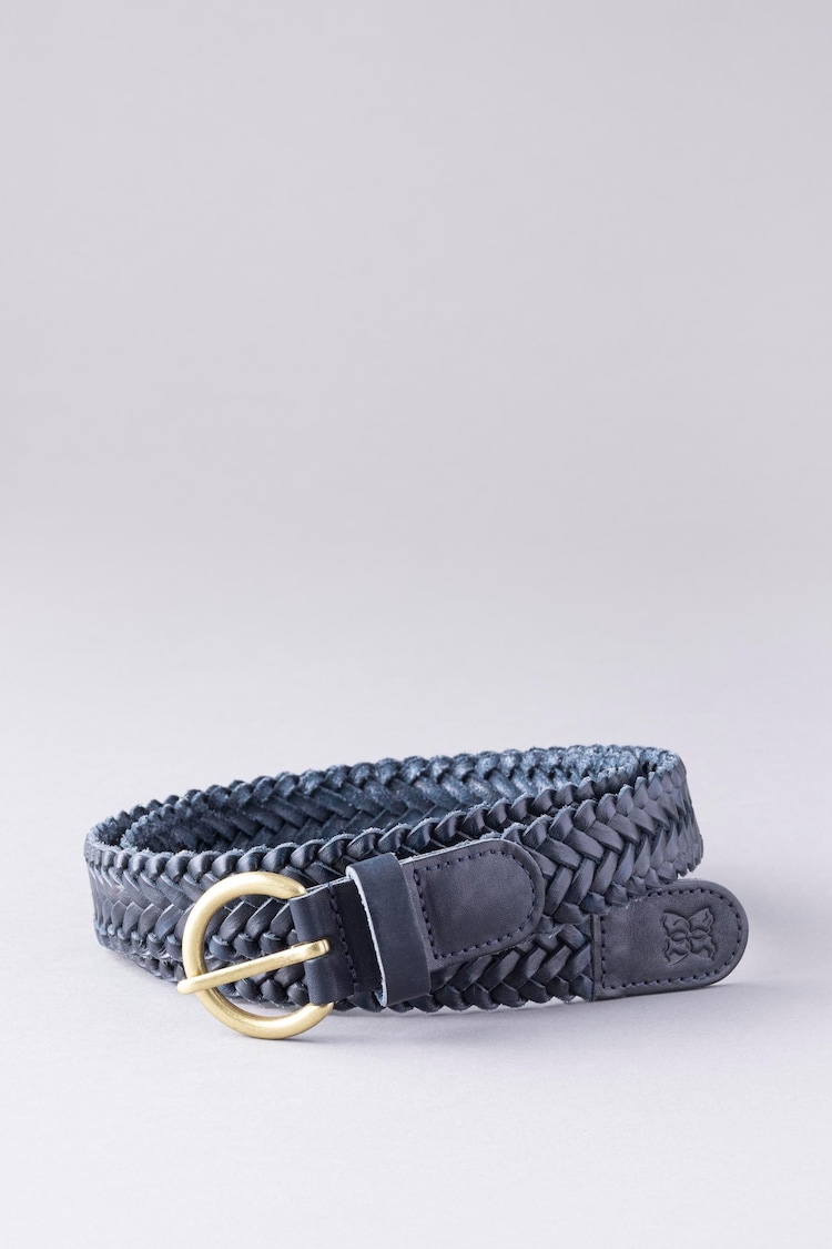 Lakeland Leather Navy Blue Waverton Leather Woven Belt - Image 1 of 3