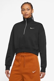 Nike Black Mini Swoosh Quarter Zip Top - Image 1 of 3