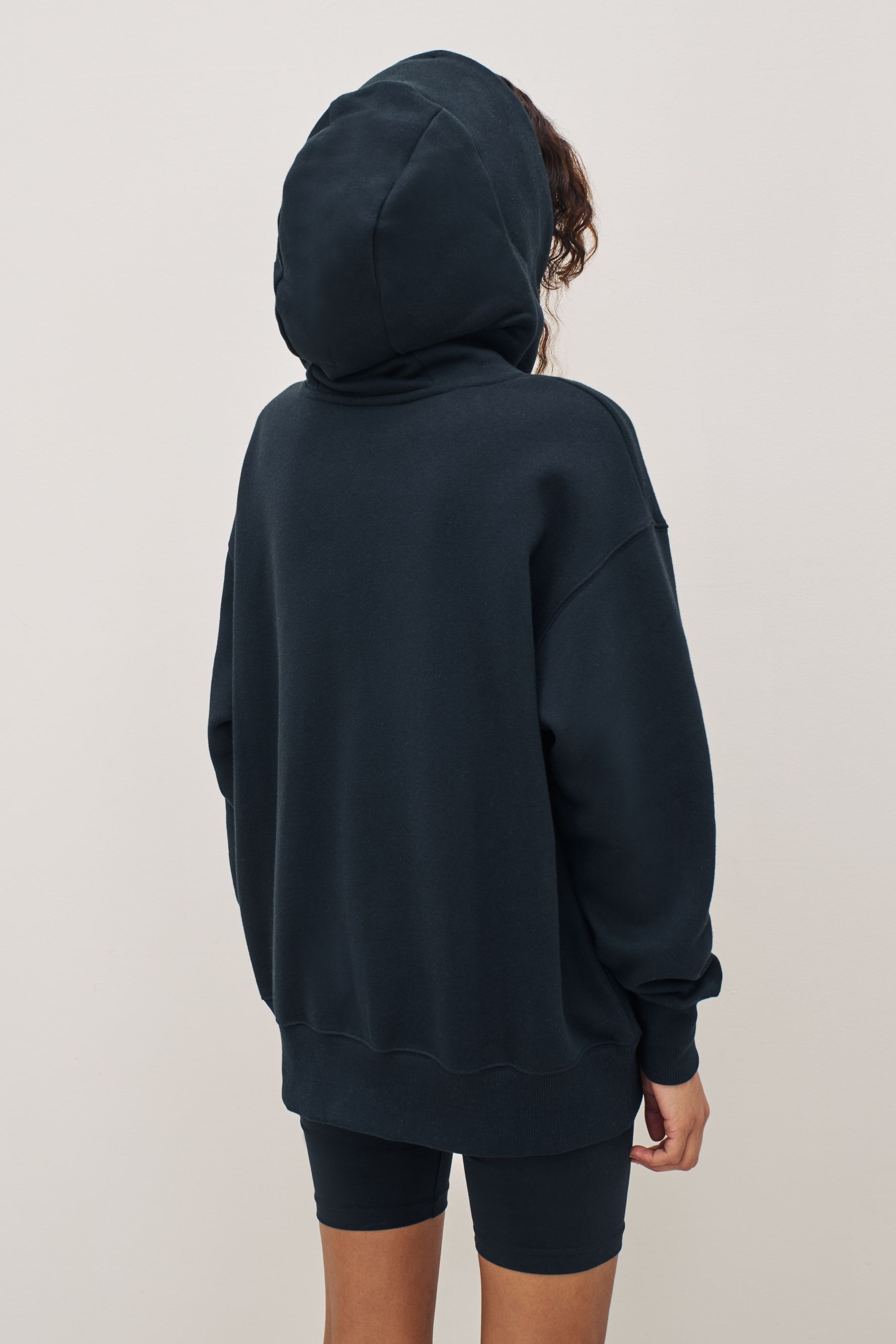 Black nike hoodie mini swoosh on sale