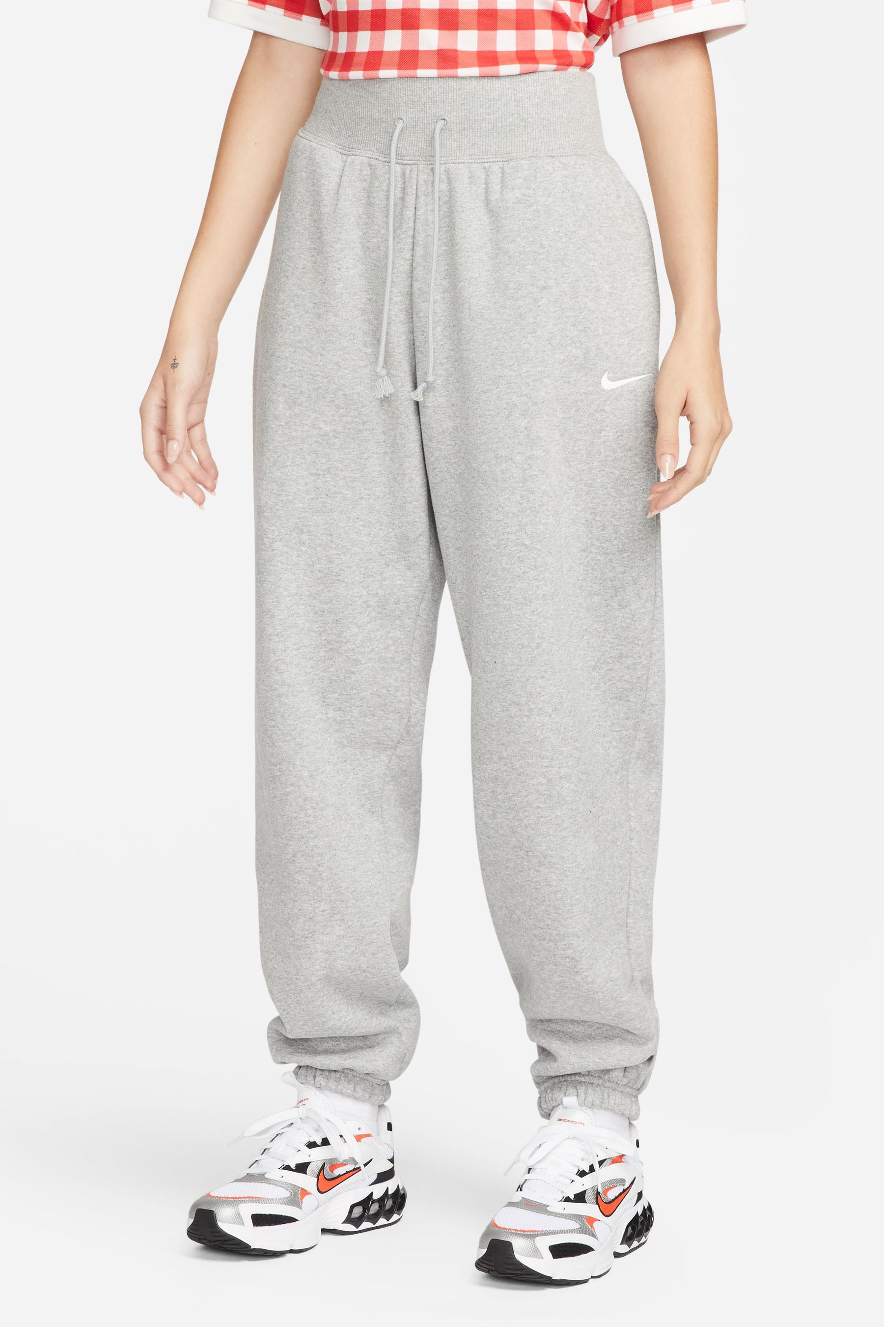 Nike mini swoosh oversized gray sweatpants outlet